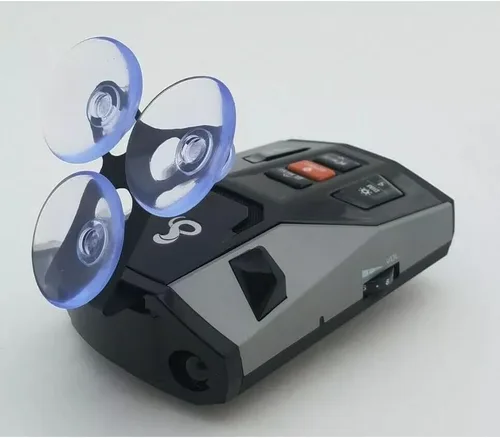 Vista 3 de Soporte de montaje de parabrisas Cobra para detectores de radar Cobra 3 ventosas transparentes mejoradas. Este soporte para parabrisas Cobra es