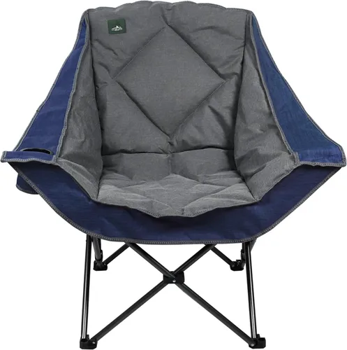 Vista 13 de Northroad Silla de campamento plegable, silla de campamento portátil de gran tamaño con soporte para tazas, silla de césped acolchada resistente