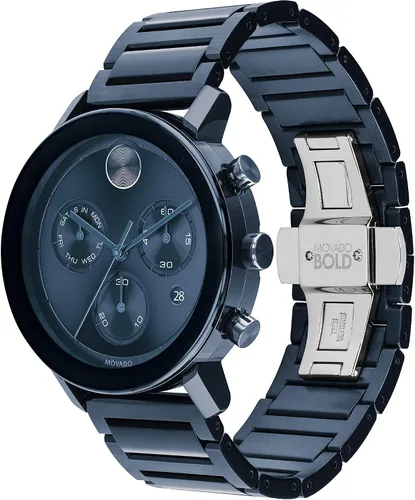 Vista 2 de Movado Men's Bold Evolution Swiss Quartz Watch with Stainless Steel Link Bracelet, Blue