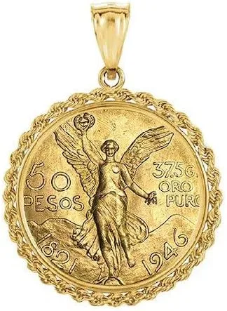 Vista 3 de Oro amarillo macizo de 14 quilates 2, 2.5, 5, 20, 50 pesos Montaje de monedas de oro Monedas de pesos mexicanos Juego de puntas Marco