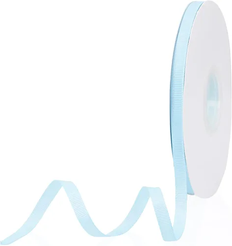 Vista 90 de Cinta de grogrén de doble cara de color liso azul bebé de 1-1/2 pulgadas x 50 yardas para envolver regalos, bodas, fiestas, manualidades, lazos