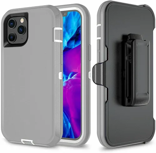 Vista 11 de Defender - Funda protectora compatible con iPhone 12 Pro Max, funda híbrida a prueba de golpes, diseño de doble capa, cubierta dura diseñada