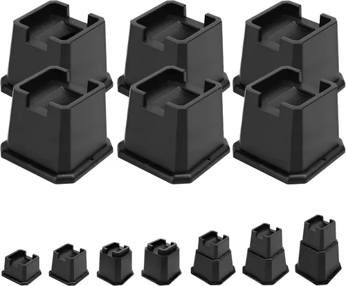 Vista 12 de Elevadores de Cama Shouwuhho de 2 Pulgadas, Elevadores de Muebles con Alturas de 2 3 4 5 6 7 8 Pulgadas de Alta Resistencia, Elevadores de Cama