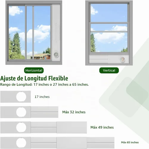 Vista 3 de Kit de ventana de ventilación para secadora, apto para conductos de 4 pulgadas y manguera de CA de 5.9 pulgadas para ventana corredera