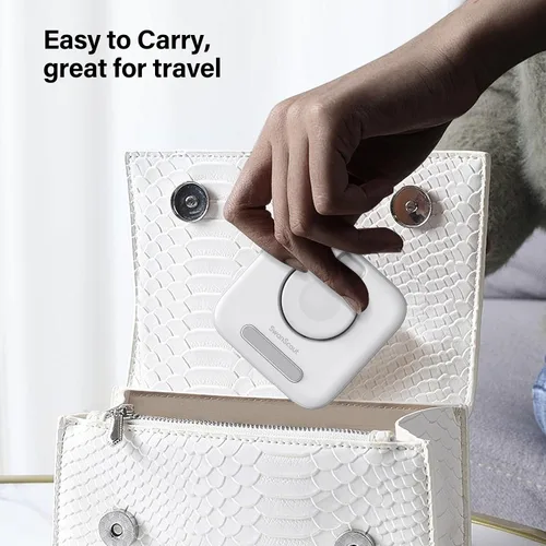 Vista 7 de SwanScout Cargador de reloj para Apple, cargador portátil de 1800 mAh para Apple Watch Ultra 2/1, Series 9/SE/8/7/6/5, plegable, para viajes (blanco)