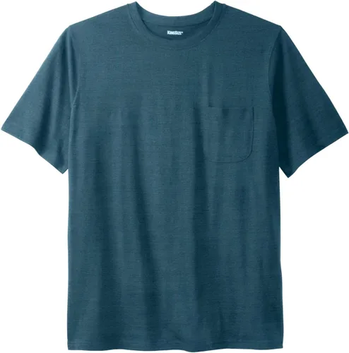 Vista 32 de KingSize Big & Tall Shrink-Less - Camiseta ligera, con cuello redondo, con bolsillo para hombre Gris Caliente Carbón