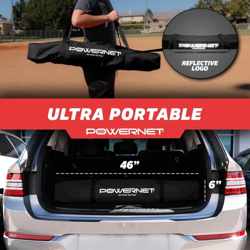 Vista 5 de PowerNet Baseball Training Equipment Baseball Net, Portable Softball Batting Practice Pitching Screen, 7-FT I-Screen or A-Frame Pitching Net