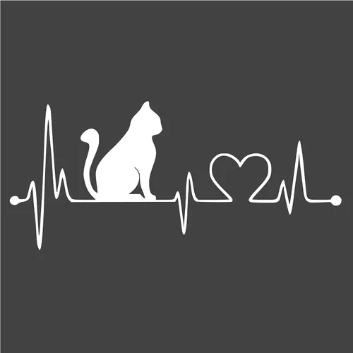 Vista 2 de JMM Industries - Pegatina de vinilo troquelada para parachoques de coche, diseño de corazón de gato, calidad premium, resistente a los rayos UV