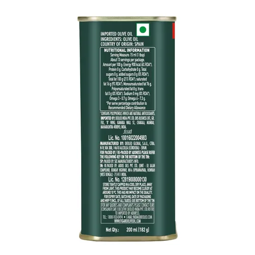 Vista 2 de Aceite de oliva Figaro Aceite de oliva puro multiusos Importado de España Lata de 6.8 fl oz (6.76 onzas líquidas)