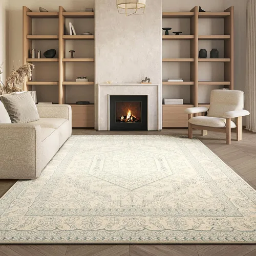 Vista 21 de SAFAVIEH ADR108B - Tapete de la colección Adirondack, 2 pies 1 pulgada x 6 pies, marfil y plateado, diseño de medallón oriental, no desprende