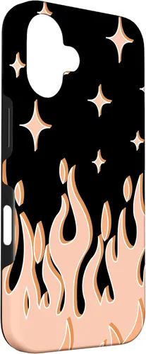 Vista 3 de Funda Gótica Pastel para iPhone 16 con diseño de llama naranja