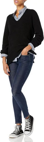 Vista 4 de Goodthreads Suéter de algodón con cuello en V profundo para mujer