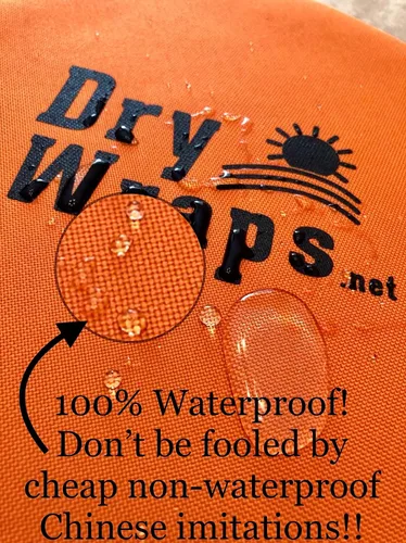 Vista 3 de Cubierta impermeable para recortadora - DRYWRAPS (paquete de 3) - Bordeadora, sierra de poste, para STIHL Echo Husqvarna (naranja)