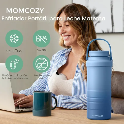 Vista 2 de Momcozy Enfriador portátil de leche materna de 22 onzas para exteriores, salvavidas con enfriamiento total de 360° durante 24 horas, enfriador