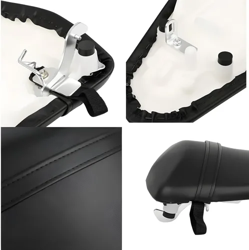Vista 6 de Cojín para asiento de pasajero trasero compatible con Yamaha YZF R3 2015-2023 Reemplazo de silla de montar de motocicleta de cuero sintético