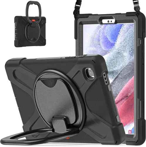 Vista 100 de 360 Rotation Case for Galaxy Tab ActivePro/Tab Active4 Pro/Active 5 Pro 10.1" Sturdy Cover Rotate Ring Stand Shoulder Carrying Strap Hand Strap