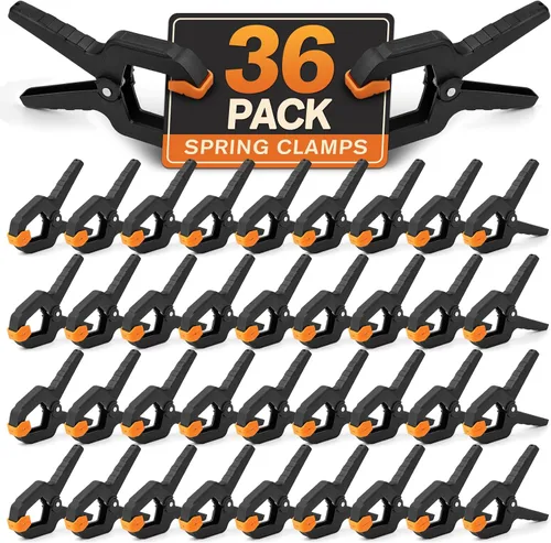 Vista 13 de Clips resistentes, paquete de 12 abrazaderas de resorte, abrazadera grande Naranja
