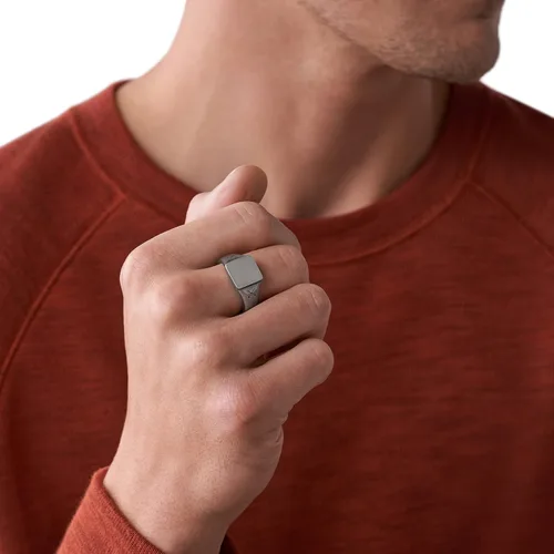 Vista 3 de Fossil Anillo de acero inoxidable para hombre