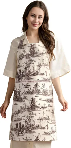 Vista 291 de Maison d' Hermine Delantales para mujer con bolsillo, 100% algodón (27.50 x 31.50 pulgadas)