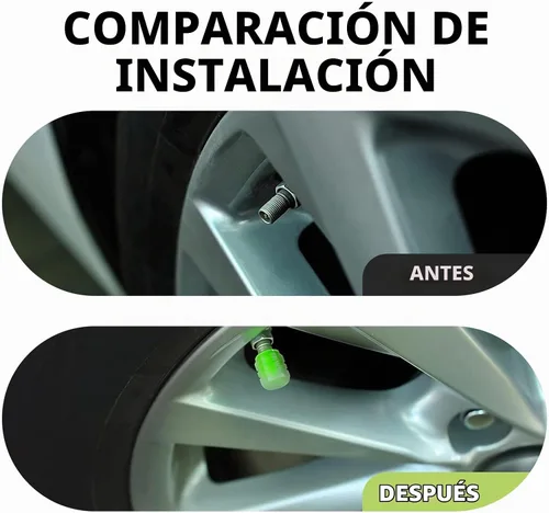 Vista 6 de 20 tapones fluorescentes para válvulas de neumáticos, tapas de válvula de neumáticos brillantes, cubiertas luminosas para válvulas de ruedas