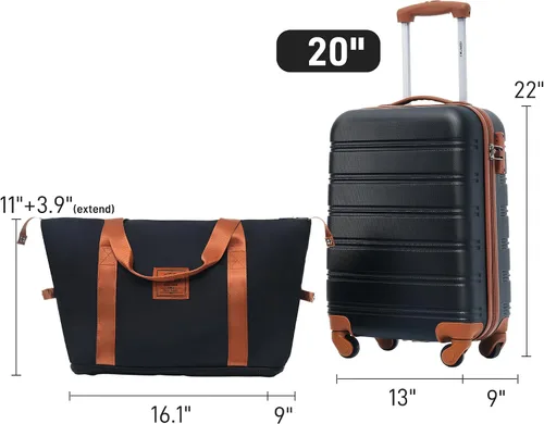 Vista 2 de Merax Unisex Adulto Hardside, Negro y marrón-1