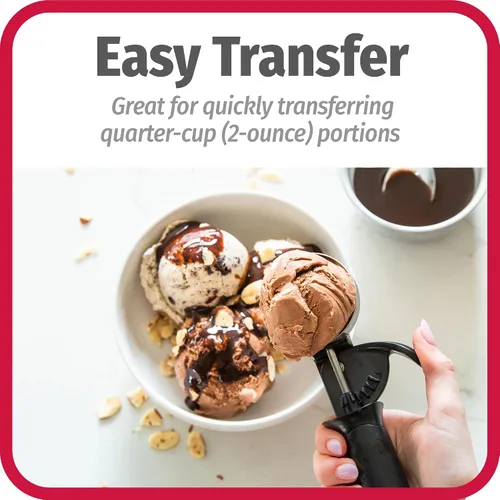 Vista 7 de GoodCook Cuchara de helado de lujo con gatillo con agarre cómodo y palanca de fácil liberación, apta para lavavajillas, cuchara de 2 onzas