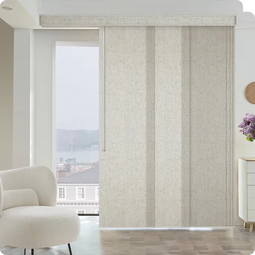 Vista 18 de Graywind - Paneles deslizantes manuales 100% opacos con control de varilla, persianas de privacidad para ventanas de patio, puertas corredizas