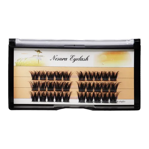 Vista 11 de BODERMINCER 60 pestañas postizas negras hechas a mano, 10D, largas, naturales, pestañas individuales, extensión de pestañas postizas, maquillaje