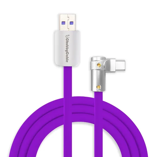 Vista 15 de chubbycable FlexElbow - Cable de carga rápida de 90 grados y 240 W, cable USB C en ángulo recto, cable de carga de silicona compatible con iPhone