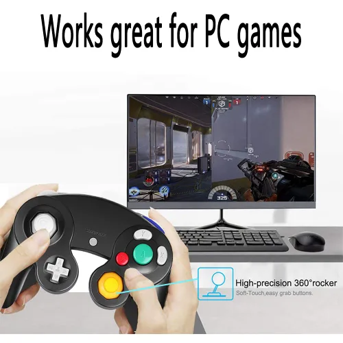 Vista 6 de Reiso Classic NGC Wired USB Controller for Windows PC MAC (Black)