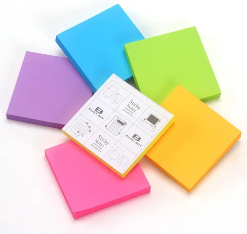 Vista 6 de Early Buy Notas adhesivas 6 colores brillantes, 12 blocs de notas autoadhesivas de 3 x 3 pulgadas, 100 hojas/bloc