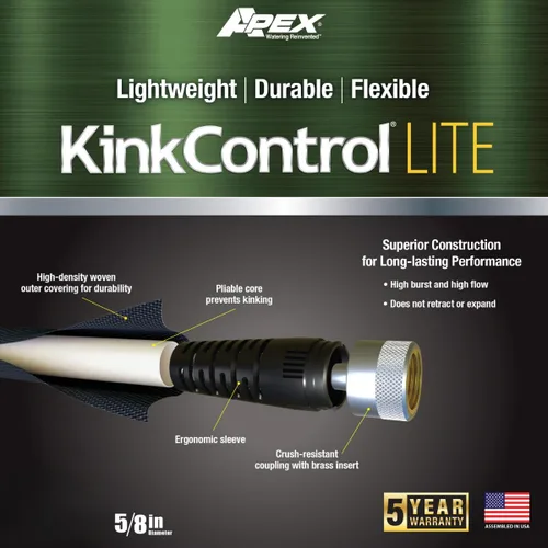 Vista 2 de Kink Control Lite, no se expande ni estalla, extremadamente ligera, manguera de jardín, manguera de agua con resistencia superior a los rayos UV