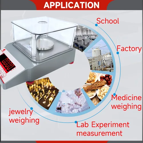 Vista 5 de Balanzas analíticas de laboratorio, escala de laboratorio de precisión de 3.53 oz x 1 mg, escala científica analítica digital RS232, balanza