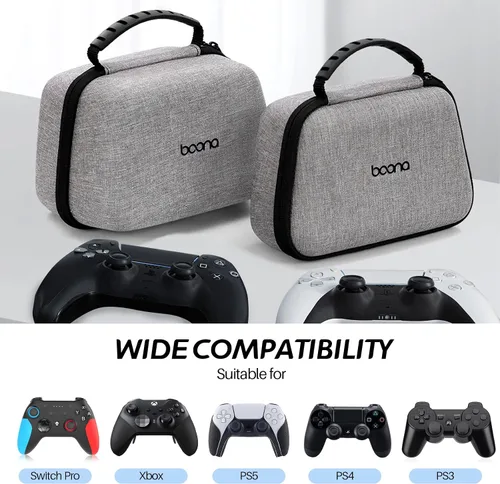Vista 6 de PS5 PS4 Switch Pro Funda para controlador de juego, funda de viaje compatible con PS-5, PS-4, X-Box, Switch Pro y otros controladores, funda