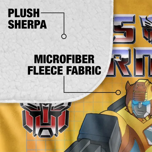 Vista 4 de Transformers Bumblebee Silky Touch Sherpa Back Manta súper suave