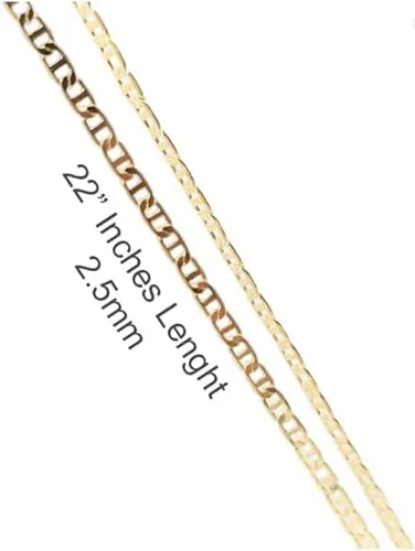 Vista 5 de Collar con colgante de la Santa Muerte chapado en oro de 14 quilates, eslabones cubanos de 22 pulgadas de largo, 1.378 x 0.787 in oro laminado