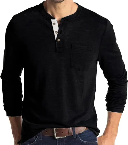 Vista 11 de Men's Casual Shirt, Button Down Long Sleeve Solid Dress Shirt Beach Vacation Shirts