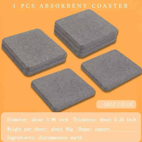Vista 2 de Posavasos absorbentes de diatomita, para bebidas y plantas, absorción rápida de agua en segundos, aislamiento antideslizante, sin olor, protege