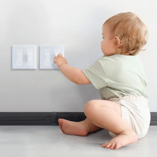 Vista 5 de Roxiuc Protector de interruptor de luz, blanco, 1 unidad, a prueba de niños, compatible con regulador de intensidad, para interiores y exteriores