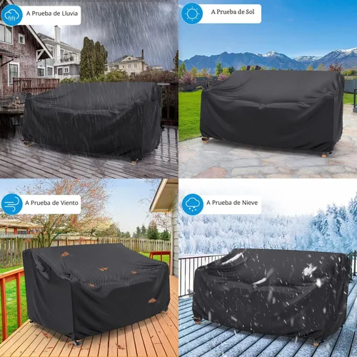 Vista 7 de Funda para Sofá de Patio de Servicio Pesado Impermeable, Mrrihand Funda para Sofá Loveseat de Exterior de 2 Plazas, Funda para Muebles de Patio