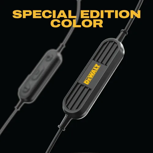 Vista 3 de DEWALT Auriculares de Banda para el Cuello Bluetooth de Servicio Pesado - Edición Especial Negra, Auriculares Inalámbricos Bluetooth 5.2