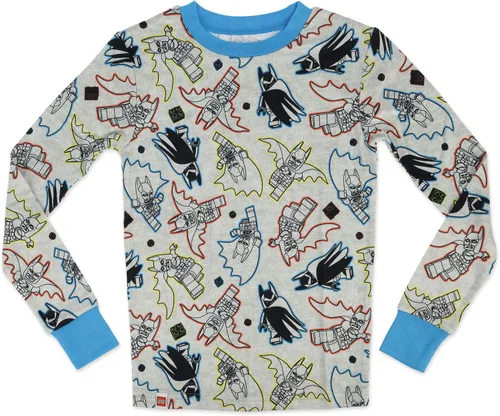 Vista 4 de LEGO Batman Movie - Conjunto de pijama para niño, 4 piezas, 100% algodón, tallas 4 a 10