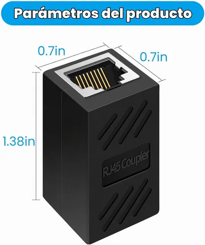 Vista 5 de Acoplador RJ45, acoplador Ethernet, extensor de cable de red de Internet hembra a hembra para Cat7/Cat6/Cat5e/Cat5, paquete de 8