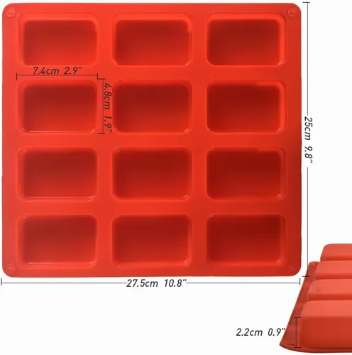 Vista 3 de ionEgg Molde de silicona para pan, mini sartén antiadherente, molde de silicona para hornear pan de 12 cavidades, para pastel de pan, pan, pastel
