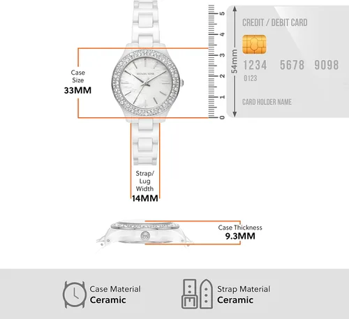 Vista 5 de Michael Kors Reloj de cuarzo Liliane para mujer con correa de acero inoxidable