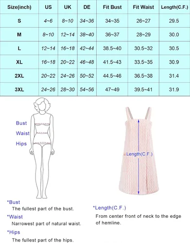 Vista 6 de Zexxxy Vestido de toalla para bañoducha para mujer con correas cierre ajustable, ligero, hasta la rodilla, tallas S-XXXL