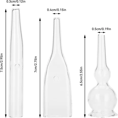 Vista 5 de Kit de tubo de vidrio al vacío, 3 piezas, eliminación de puntos negros, aspirador de poros de succión facial para limpiador facial, máquina