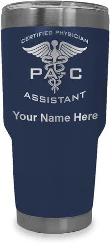 Vista 36 de LaserGram Vaso aislado al vacío de 20 onzas, asistente médico certificado PA-C, grabado personalizado incluido (negro)