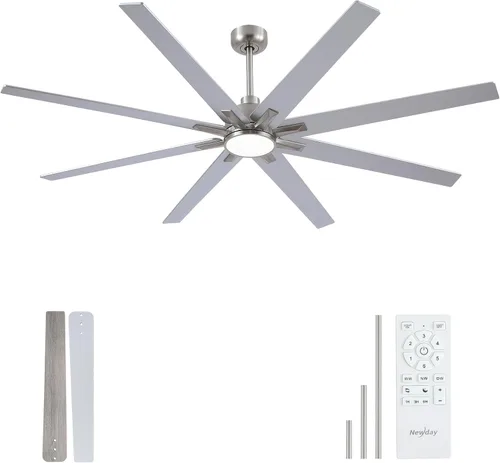 Vista 11 de Newday Ventiladores de techo de 48 pulgadas con control remoto de luces para dormitorio, sala de estar, cocina, oficina, interiores o exteriores