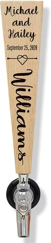 Vista 11 de Mango de grifo de cerveza personalizado Forma cónica de madera maciza numerada (numerada corta)